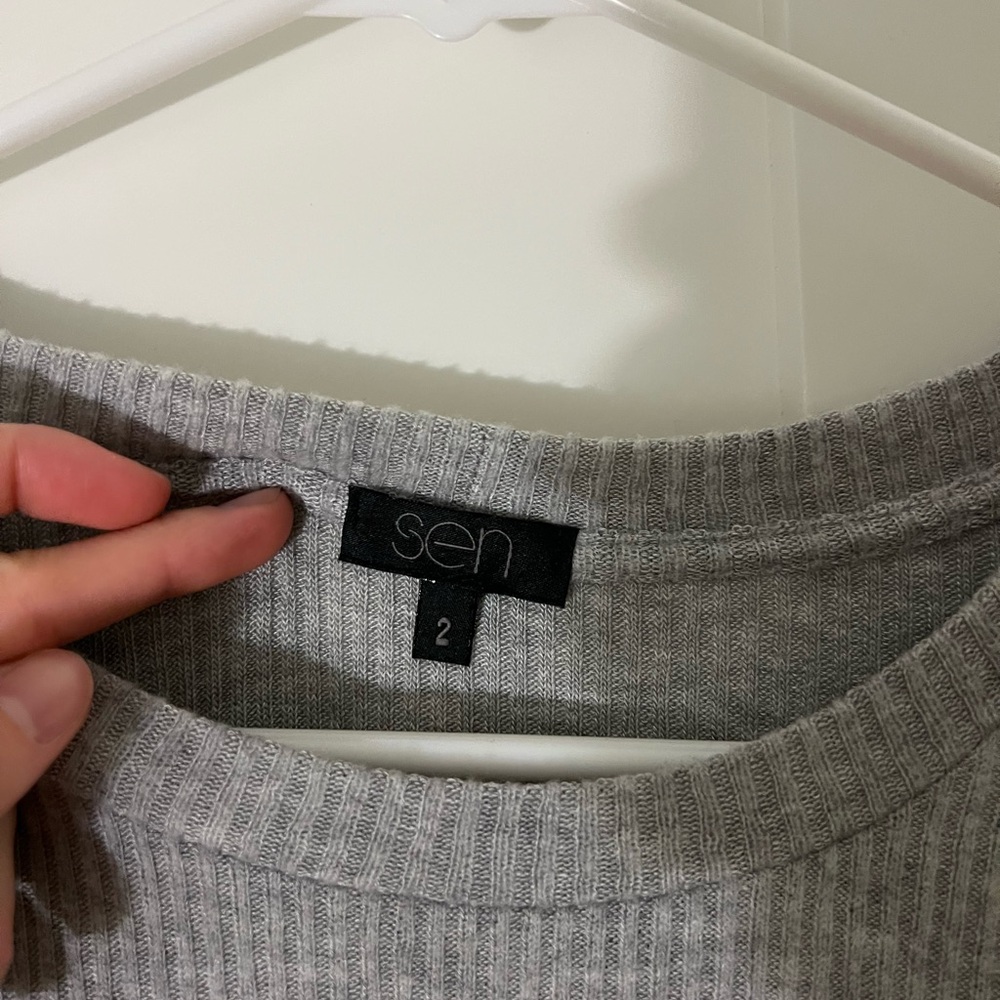 Sen Gray Ribbed Knit Sweater - Picture 2 of 2